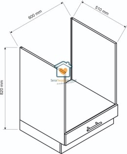 Zielona szafka kuchenna do zabudowy piekarnika 60 cm EMILY