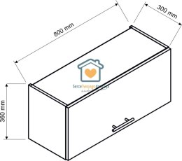 Zielona wisząca szafka kuchenna nadstawka 80 cm EMILY