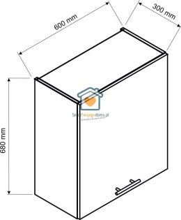 Zielona wisząca szafka kuchenna z okapem 60 cm EMILY