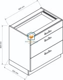 Biała szafka kuchenna z szufladami 80 cm IRMA