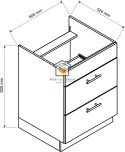 Biała szafka kuchenna z szufladami pod płytę 60 cm IRMA