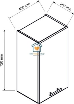 Popielata wisząca szafka kuchenna 1-drzwiowa 40 cm IRMA