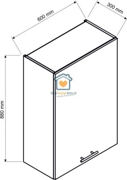 Biała wisząca szafka kuchenna z okapem 60 cm IRMA