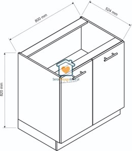 Zielona szafka kuchenna 2-drzwiowa 80 cm IRMA