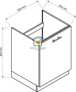 Zielona szafka kuchenna pod zlewozmywak z szufladą 60 cm IRMA