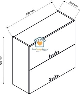 Popielata wisząca szafka kuchenna 2-drzwiowa 80 cm IRMA