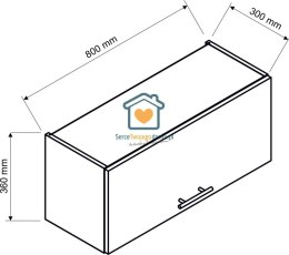 Popielata wisząca szafka kuchenna nadstawka 80 cm IRMA