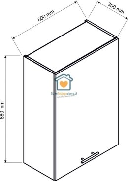 Zielona wisząca szafka kuchenna z okapem 60 cm IRMA