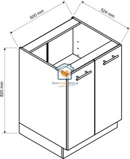 Biała szafka kuchenna 2-drzwiowa 60 cm DENIS