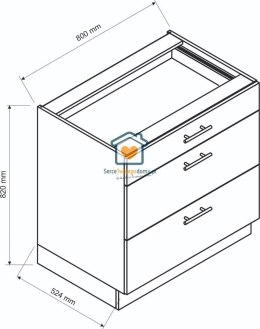 Beżowa szafka kuchenna z szufladami 80 cm IRMA