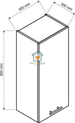 Biała wisząca szafka kuchenna 1-drzwiowa 40 cm DENIS