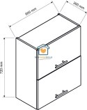 Beżowa wisząca szafka kuchenna 2-drzwiowa 60 cm IRMA