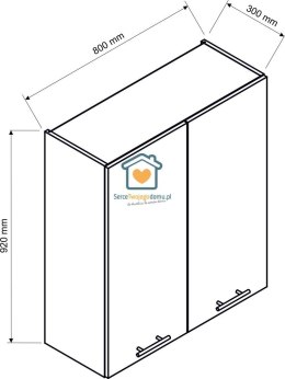 Beżowa wisząca szafka kuchenna 2-drzwiowa 80 cm IRMA