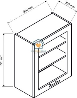 Biała wisząca witryna kuchenna 1-drzwiowa 60 cm DENIS