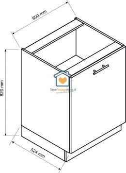 Dąb London szafka kuchenna 1-drzwiowa 60 cm DENIS