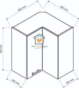 Dąb London wisząca narożna szafka kuchenna 60x60 cm DENIS