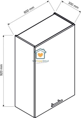 Czarna wisząca szafka kuchenna 1-drzwiowa 60 cm DENIS