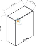 Granatowa wisząca szafka kuchenna 1-drzwiowa 60 cm DENIS