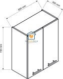 Dąb London wisząca szafka kuchenna 2-drzwiowa 60 cm DENIS