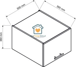 Czarna wisząca szafka kuchenna nadstawka 50 cm DENIS