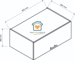 Dąb London wisząca szafka kuchenna nadstawka 90 cm DENIS