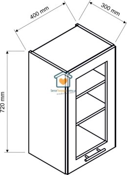 Dąb London wisząca witryna kuchenna 1-drzwiowa 40 cm DENIS