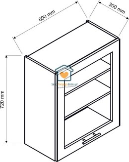 Dąb London wisząca witryna kuchenna 1-drzwiowa 60 cm DENIS