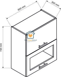 Dąb London wisząca witryna kuchenna 2-drzwiowa 60 cm DENIS