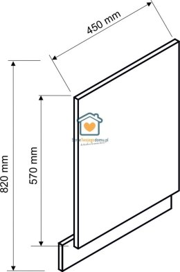 Dąb London front do zabudowy zmywarki 45 cm DENIS