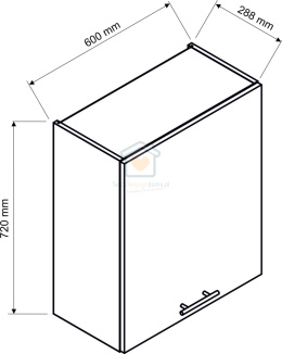 Szafka kuchenna dwudrzwiowa górna wisząca dąb artisan 60 cm ANIKA LOFT