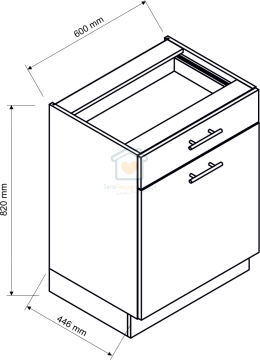 Szafka kuchenna dolna jednodrzwiowa z szufladą dąb artisan 60 cm ANIKA LOFT