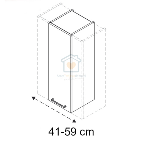 Szafka kuchenna na wymiar jednodrzwiowa wisząca KAMMONO P2