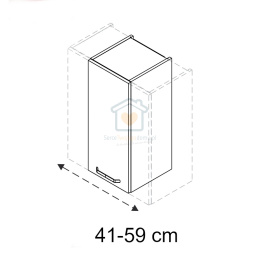 Szafka kuchenna na wymiar jednodrzwiowa wisząca KAMMONO P2