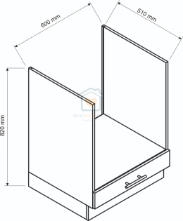 Szafka kuchenna do zabudowy piekarnika pod blatem dąb artisan 60 cm ANIKA