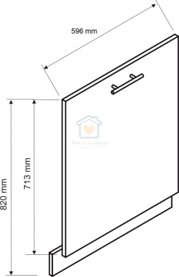 Front do zabudowy zmywarki z ukrytym panelem grafit 60 cm ANIKA LOFT