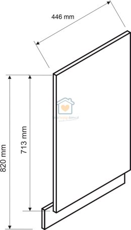 Czarny front do zabudowy zmywarki z ukrytym panelem 45 cm ISABEL LOFT