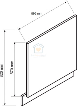 Front do zabudowy zmywarki z widocznym panelem grafit 60 cm ANIKA LOFT