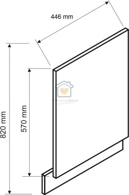 Czarny front do zabudowy zmywarki z widocznym panelem 45 cm ISABEL LOFT