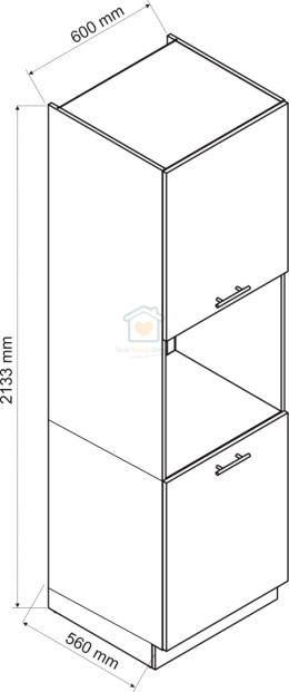 Słupek kuchenny do zabudowy piekarnika grafit 60 cm ANIKA LOFT