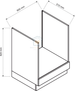 Szafka kuchenna do zabudowy piekarnika pod blatem popiel 60 cm ISABEL