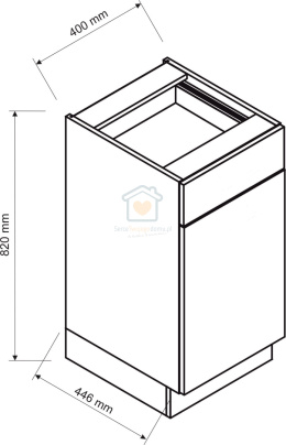 Szafka kuchenna dolna jednodrzwiowa z szufladą popiel 40 cm ISABEL LOFT