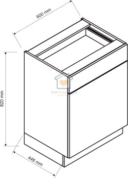 Czarna szafka kuchenna dolna jednodrzwiowa z szufladą 60 cm ISABEL LOFT