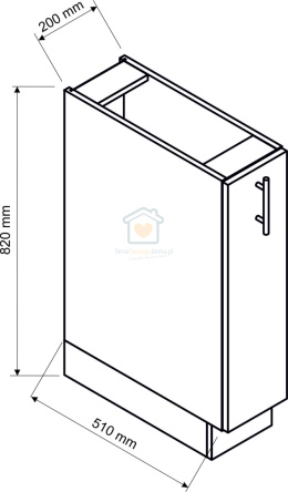 Szafka kuchenna dolna z wysuwanym koszem cargo 20 cm ANIKA LOFT