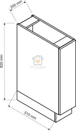 Czarna szafka kuchenna dolna z wysuwanym koszem cargo 20 cm ISABEL LOFT