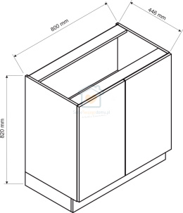 Szafka kuchenna dwudrzwiowa dolna stojąca popiel 80 cm ISABEL LOFT