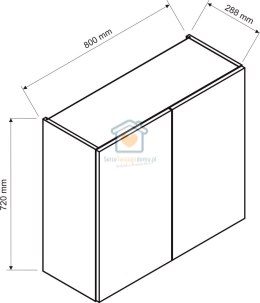 Czarna szafka kuchenna dwudrzwiowa górna wisząca 80 cm ISABEL LOFT