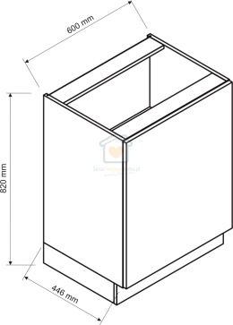 Szafka kuchenna jednodrzwiowa dolna stojąca popiel 60 cm ISABEL LOFT