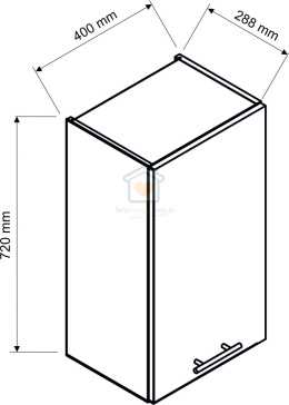 Szafka kuchenna jednodrzwiowa górna wisząca grafit 40 cm ANIKA LOFT