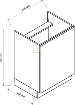 Szafka kuchenna jednodrzwiowa pod płytę gazową / indukcyjną 60cm ISABEL LOFT