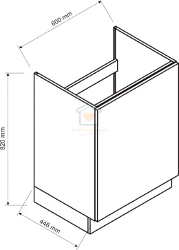 Szafka kuchenna jednodrzwiowa pod zlewozmywak popiel 60 cm ISABEL LOFT